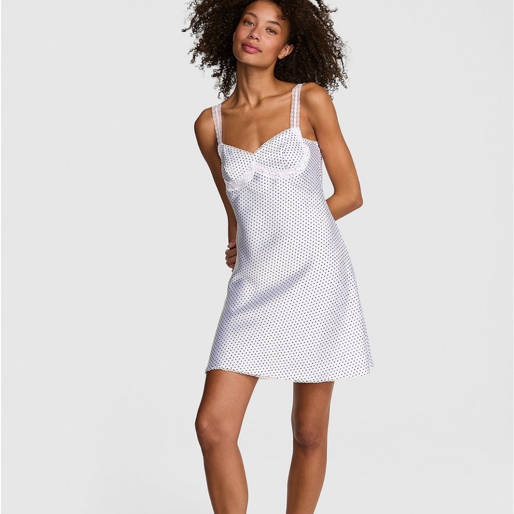Frankie’s bikinis satin polka dot dress